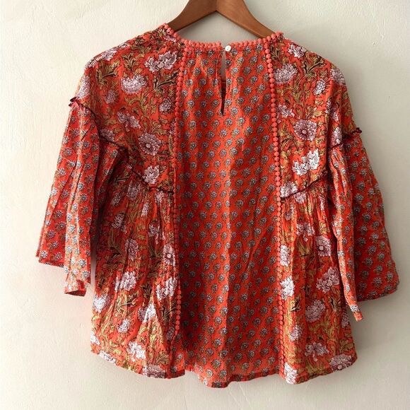 Rachel Zoe Boho Cottage Peasant Style Flounce Sleeve Flowy Blouse size XS - Picture 3 of 3